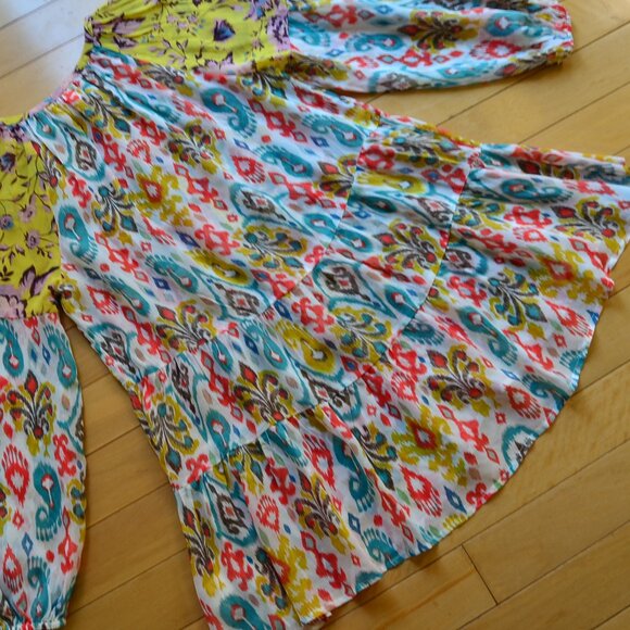Anthropologie Maureen Paisley Tunic Dress Babydoll Chiffon Flowy Top Size M/P - Picture 13 of 14
